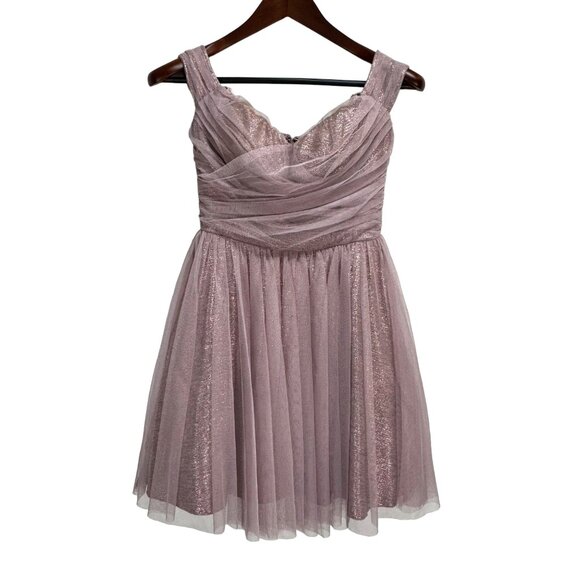 City Vibe Mauve Glitter Tulle Dress Size Junior 3 - Picture 1 of 9